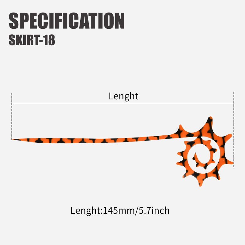 TEASER 5pcs SKIRT-18 145mm Sil - огляд і ціна Fishing Equipment Lures