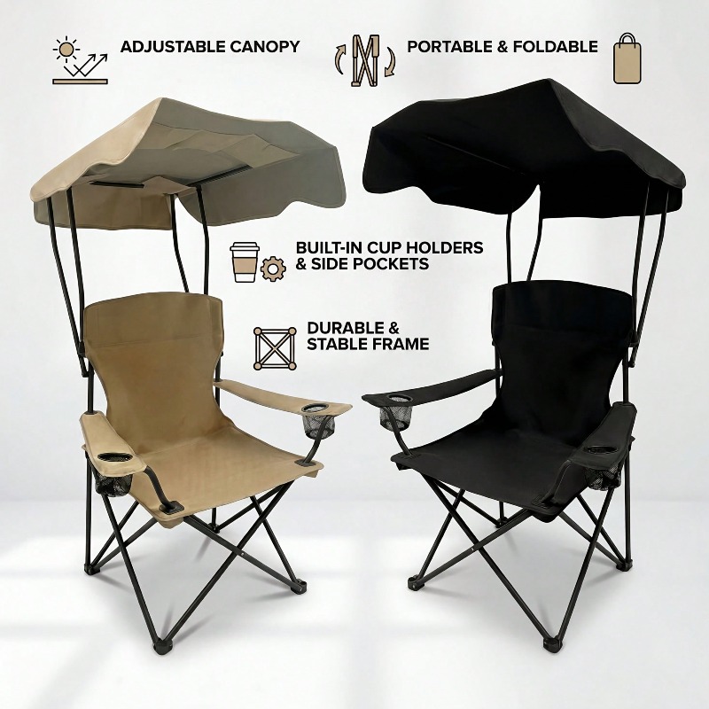 Outdoor Camping Chair With Awn - огляд і ціна Fishing Equipment Usa