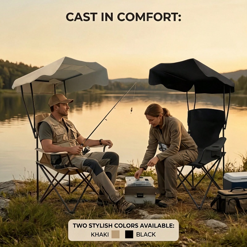 Outdoor Camping Chair With Awn - огляд і ціна Fishing Equipment Usa